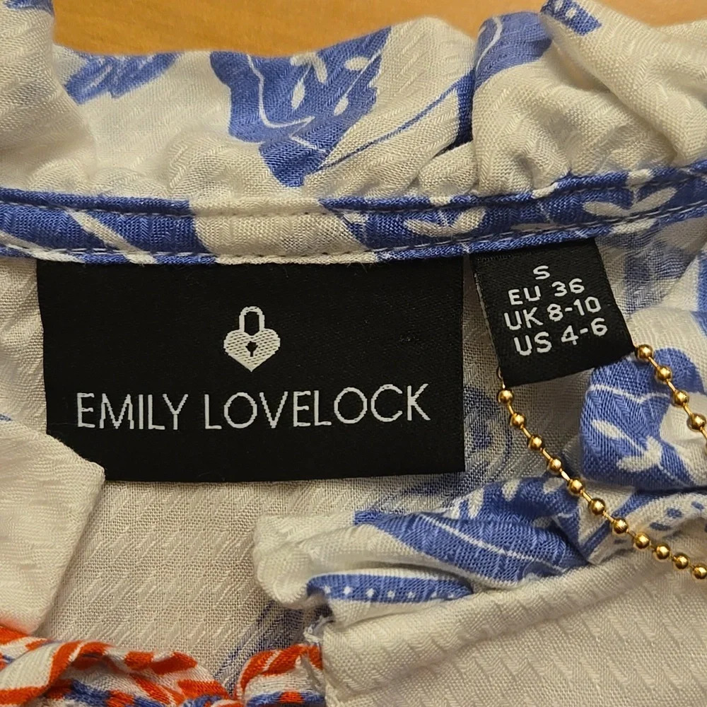 Emily Lovelock NWT Boho Style Bishop Sleeve Loose fitting Blouse size SMALL - Picture 14 of 16